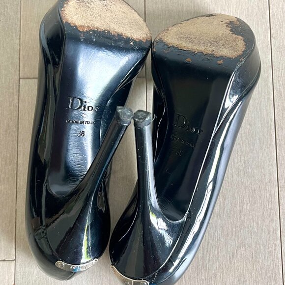 Christian Dior Black Open-toe Heels - John Galliano Era - Picture 10 of 11